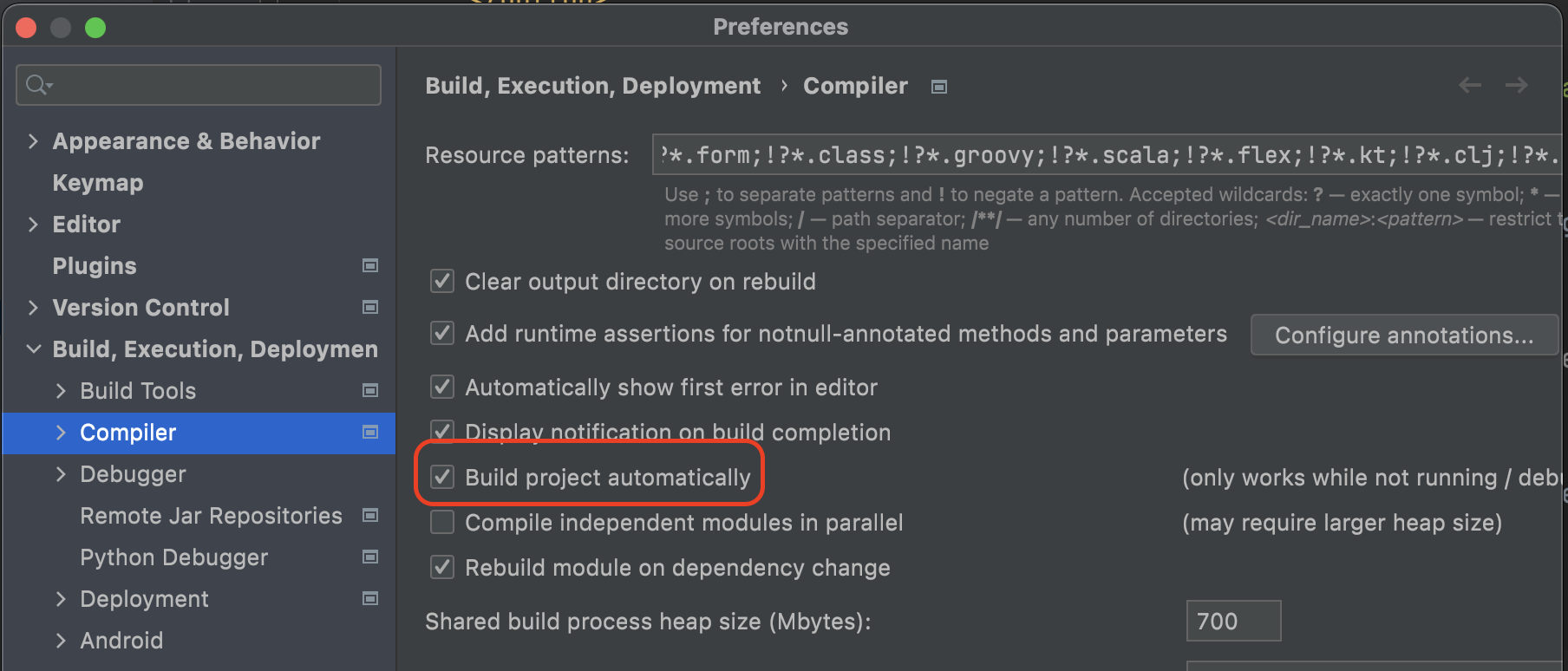 Build project automaticlly